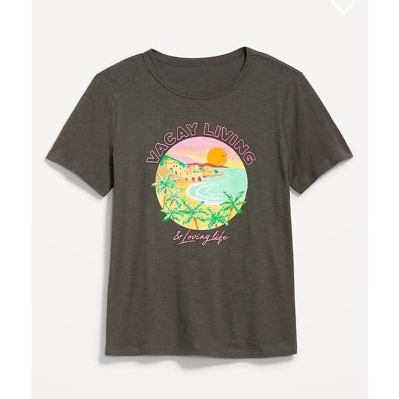 Old Navy EveryWear Slub-Knit Vacay Living Graphic T-Shirt Size XL - Picture 4 of 5
